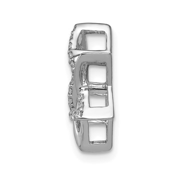 14k White Gold 1/8 carat Diamond Star of David Chain Slide — alternate view