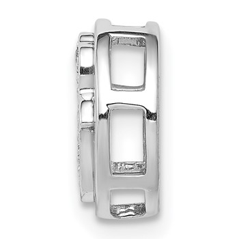 14k White Gold 1/10 carat Diamond Hamsa Round Chain Slide — alternate view