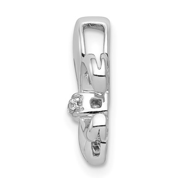 14k White Gold Diamond Fleur de Lis Chain Slide — alternate view