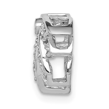 14k White Gold 1/5 carat Diamond Lotus Flower Chain Slide — alternate view