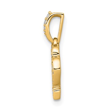 14k Yellow Gold Diamond Virgo Zodiac Pendant — alternate view