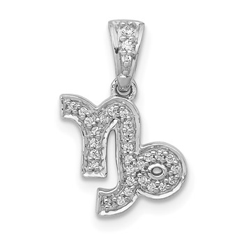 14k Yellow Gold Diamond Capricorn Zodiac Pendant