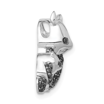 14k White Gold 3/8 carat Black Diamond Pandas Chain Slide — alternate view