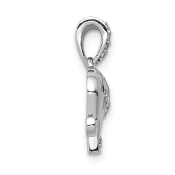 14k White Gold 1/10 carat Black and White Diamond Elephant Pendant — alternate view