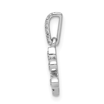 14k White Gold 1/10 carat Diamond Paw Print Pendant — alternate view