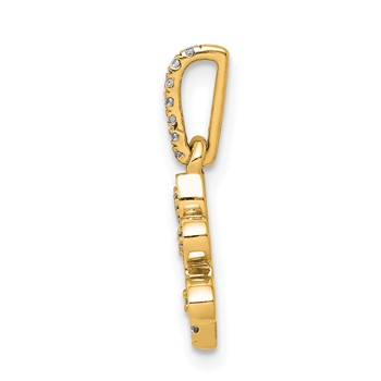 14k Yellow Gold 1/10ct. Diamond Paw Print Pendant — alternate view