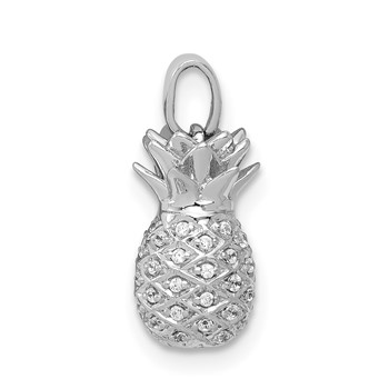 14k White Gold 1/6 carat Diamond Pineapple Pendant — alternate view