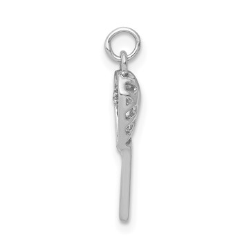 14k White Gold Diamond Lacrosse Stick Pendant — alternate view