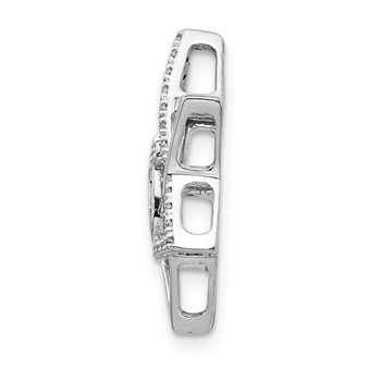 14k White Gold 1/10 carat Diamond Star of David with Chai Chain Slide — alternate view