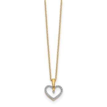 14k 1/6 carat Diamond Heart Pendant 18 inch Necklace — alternate view
