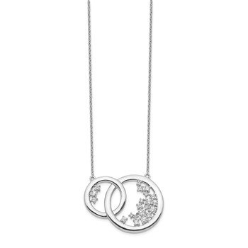 14k White Gold 3/4 carat Lab Grown Diamond VS/SI+ G+ Complete 17.75 inch Interlocking Circle Necklace — alternate view