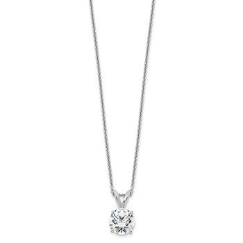 "14k WG 1 carat total weight Round SI1/SI2, J Lab Grown Diamond Solitaire 18in Necklace" — alternate view