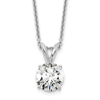 "14k WG 1 carat total weight Round SI1/SI2, J Lab Grown Diamond Solitaire 18in Necklace"