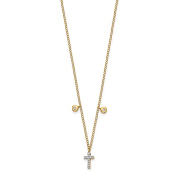 10k Diamond Cross 18 inch Necklace — alternate view