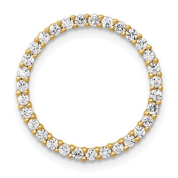 14k Polished 3/8 carat Diamond Circle Chain Slide