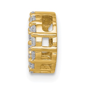 14k Polished 1/4 carat Diamond Circle Chain Slide — alternate view