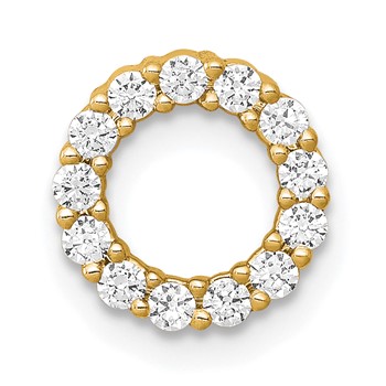 14k Polished 1/4 carat Diamond Circle Chain Slide