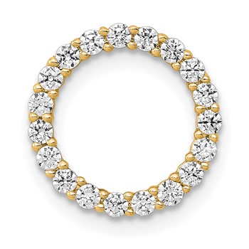 14k Yellow Gold 3/8ct. Diamond Circle Chain Slide