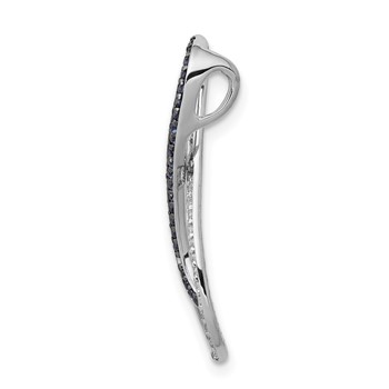14k White Gold 1/5 carat White and Blue Diamond Infinity Chain Slide — alternate view