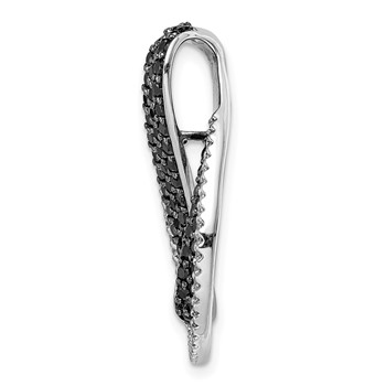 14k White Gold 1 carat Black and White Diamond Slide Fits up to 2mm Regular/4mm Fancy or Reversible Omega — alternate view
