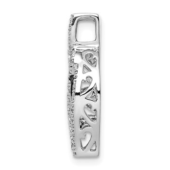 14k White Gold 1/3 carat White and Black Diamond Fancy Curve Chain Slide — alternate view