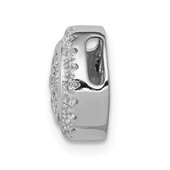 14k White Gold 1/3 carat Vibrant Moving Diamond Circle Halo Chain Slide — alternate view