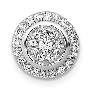 14k White Gold 1/3 carat Vibrant Moving Diamond Circle Halo Chain Slide