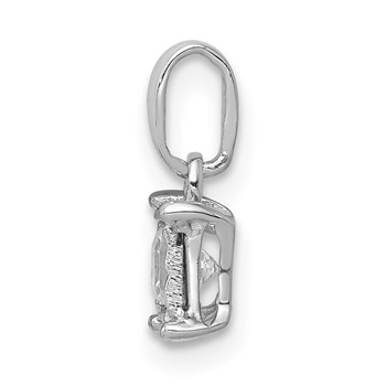 14k White Gold 1/5 carat Princess Diamond Square Pendant — alternate view