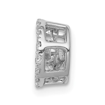 14k White Gold 3/8 carat Lab Grown Diamond VS/SI+ G+ Complete Vibrant Chain Slide Pendant — alternate view