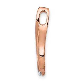 14k Rose Gold 1/10 carat Diamond Teardrop Chain Slide — alternate view