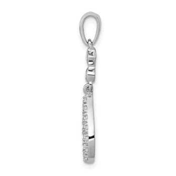 14k White Gold 1/8 carat Diamond Vintage Teardrop Pendant — alternate view