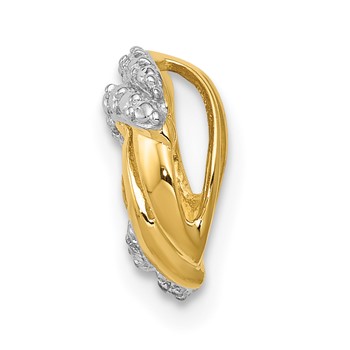 14k and White Rhodium .02 carat Diamond Knot Chain Slide — alternate view