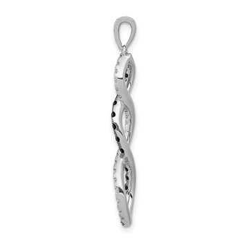 14k White Gold 1/4 carat Black and White Diamond Twisted Pendant — alternate view