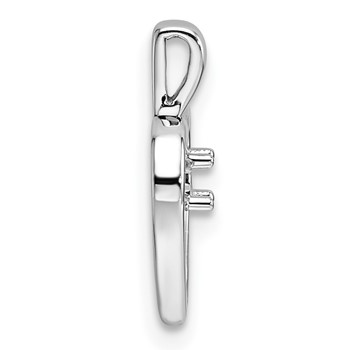 14k White Gold Holds 1-2.3mm Stone Heart Pendant Mounting — alternate view