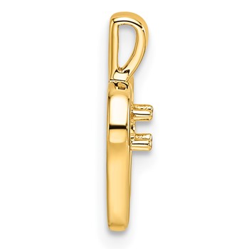 14k Holds 1-2.3mm Stone Heart Pendant Mounting — alternate view