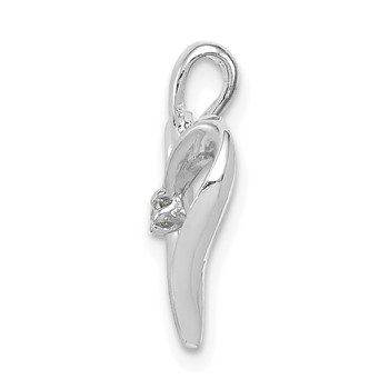 14k White Gold Holds 1-1.3mm Stone Heart Pendant Mounting — alternate view