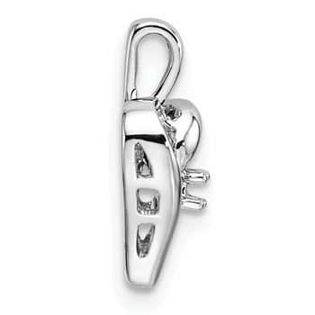 14k White Gold Holds 1-1.7mm Stone Heart Pendant Mounting — alternate view