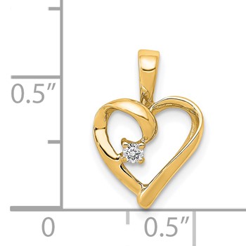 14k .02 carat AA Diamond Heart Pendant — alternate view