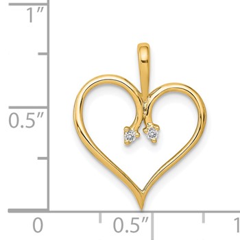 14k .02 carat AA Diamond Heart Pendant — alternate view