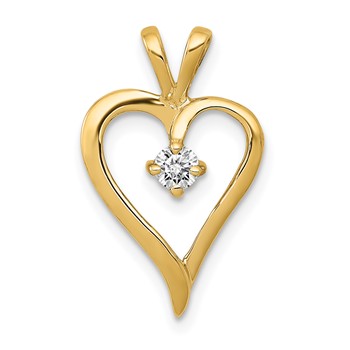 14k 1/10 carat AA Diamond Heart Pendant
