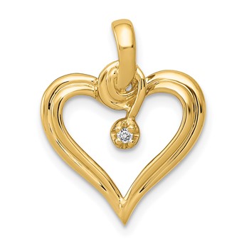 14k .01 carat AA Diamond Heart Pendant