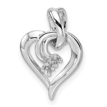 14k White Gold Holds 2-1.6mm Stones Fancy Heart Mounting