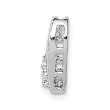 14k White Gold 1/10 carat Diamond Heart Chain Slide — alternate view