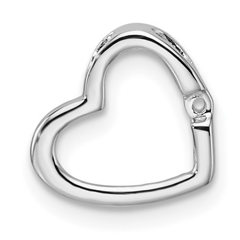 14k White Gold Holds 1-1.7mm Stone Heart Chain Slide Mounting
