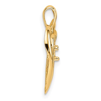 14k Holds 1-3.2mm Stone Double Heart Pendant Mounting — alternate view