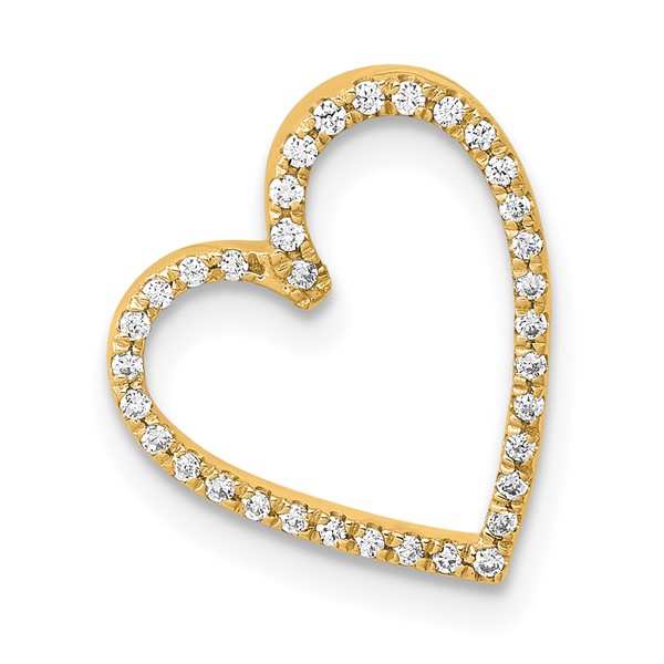 Gold Vintage Diamond Heart Chain Slide