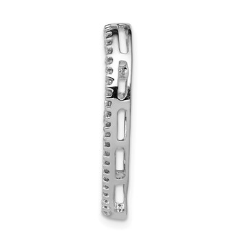 14k White Gold 1/4 carat Diamond Heart Chain Slide — alternate view