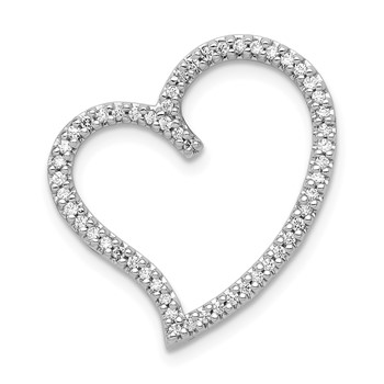 14k White Gold 1/4 carat Diamond Heart Chain Slide