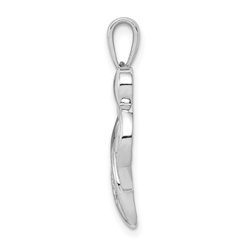 14k White Gold Diamond MOM Heart Pendant — alternate view