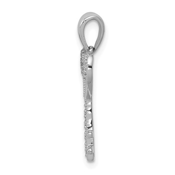 14k White Gold 1/20 carat Diamond Heart Key Pendant — alternate view
